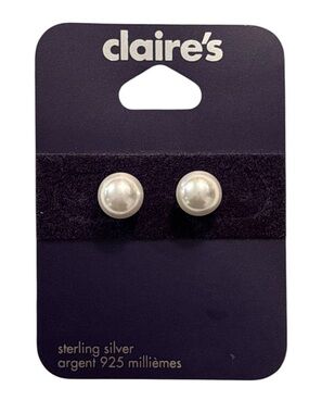 Claire's Sterling Silver Pearl Studs